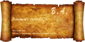 Bauman Arnót névjegykártya
